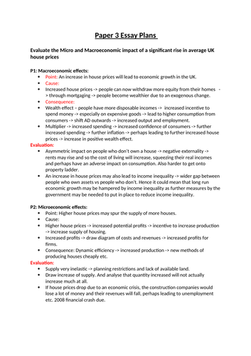 economics sample essay a level