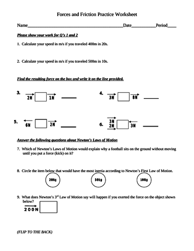 39 Newtons Laws Of Motion Review Worksheet Answers Worksheet For Fun 8581