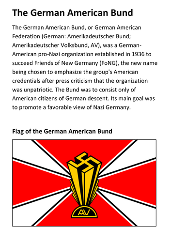 The German American Bund Handout