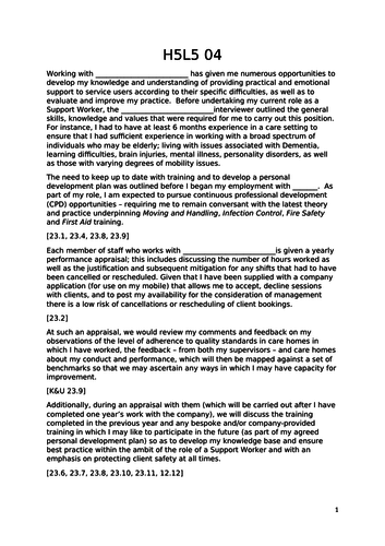 SVQ2 HSC218 Support Individuals With Personal Care Needs: Case Studies, Reflective Report SQA PASS