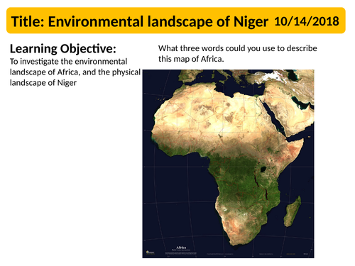 Lesson 3 - Niger environment
