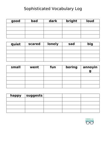 Vocabulary Worksheet