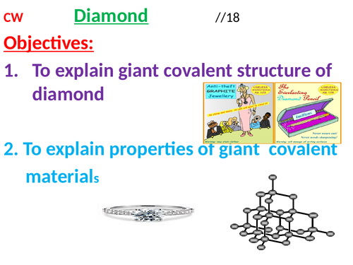 KS4.1C-B6-L16-19;        Giant covalent- Diamond;  Graphite; Graphene/fullerenes; nanotechnology