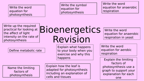 Bioenergetics Revision