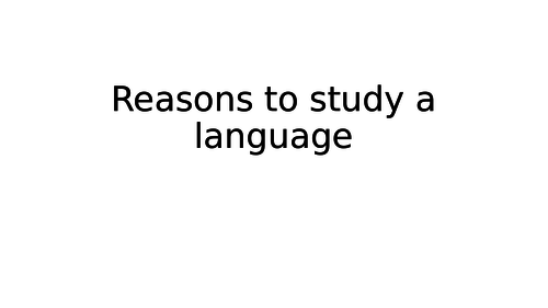 Reasons to study a language French