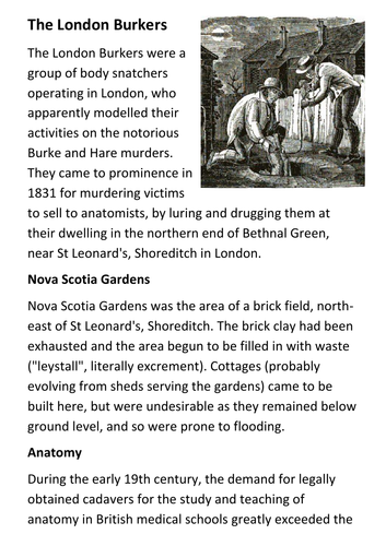 The London Burkers Handout