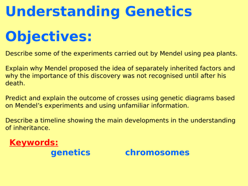 New AQA B6.15 (New Biology spec 4.6 - exams 2018) - Understanding genetics (TRIPLE ONLY)