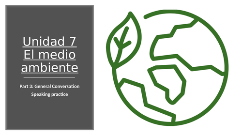 AQA 9-1 Spanish GCSE  Speaking - General Conversation Theme 2 The environment