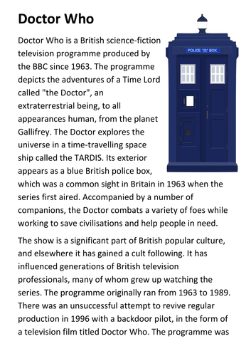 Doctor Who Handout