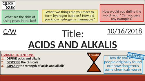 KS3 - Lab Work & Safety - Acids and Alkalis + pH Scale (Rainbow Fizz Experiment)