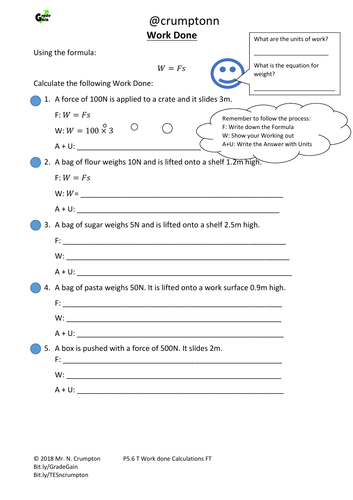 GCSE Physics - Work done calculations Foundation Tier