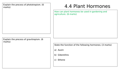 Plant Hormones Revision Mat