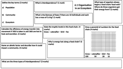 Ecosystems revision mat