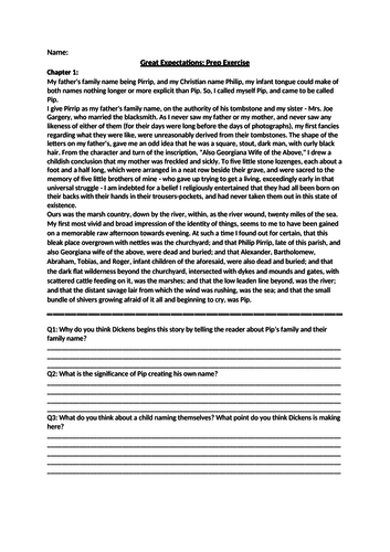 Great Expectations Guided Reading Chapter 1.