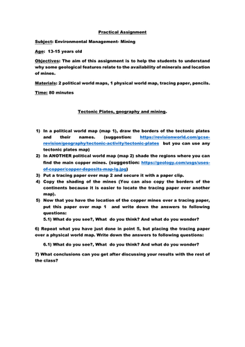 Tectonic plates and mines
