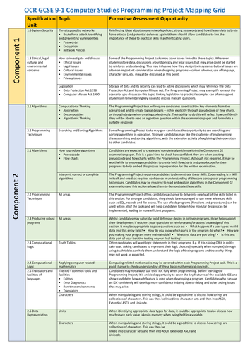 A3 OCR GCSE 9-1 Computer Studies Programming Project Mapping Grid