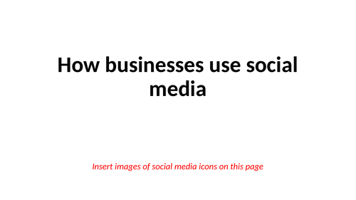 GCSE Business (9-1) - Social media for business