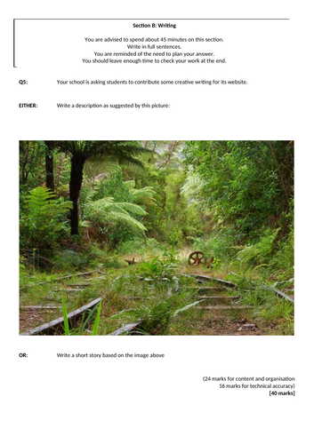 AQA Language paper 1 question B examples