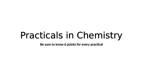 Practical Skills in Chemistry:  GCSE