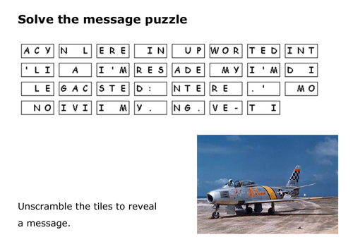 Solve the message puzzle from John Glenn