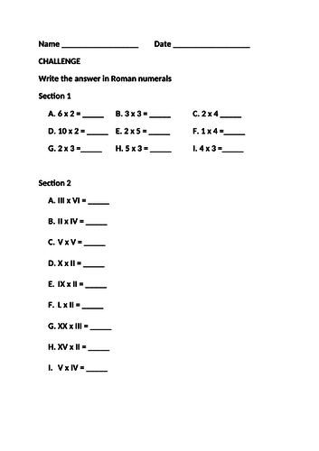 Roman Numerals - 4 Operations