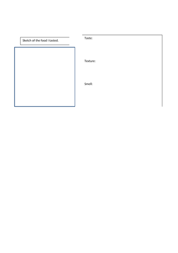 Food Tech - Food tasting sheet