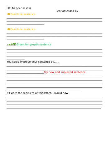 Formal letter peer assessment