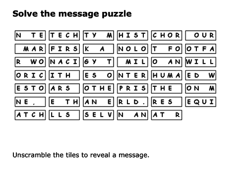 Solve the message puzzle from Buzz Aldrin
