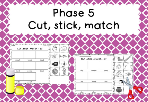 Phonics Phase 5 - Cut, Stick, Match