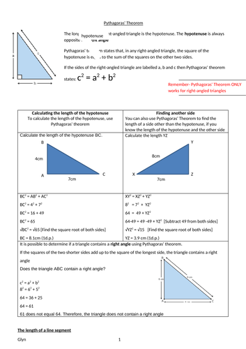 GCSE-Pythagoras' Theorem/Trigonometric ratios- Calculating the length of a side/Trigonometric ratios