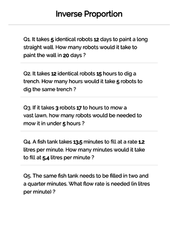 Direct Proportion Word Problems Worksheet With Answers Pdf - Worksheetpedia