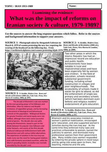 What was the impact of reforms on Iranian society and culture, 1979-1989?