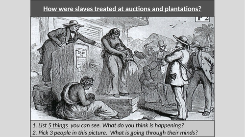 Slave auctions and plantations
