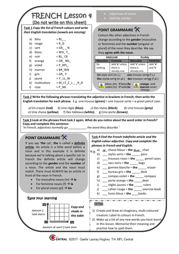 EASY COVER LESSONS -VOL 1. French- Lesson 4