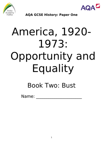 AQA GCSE USA 1920-1972 Revision Book Two