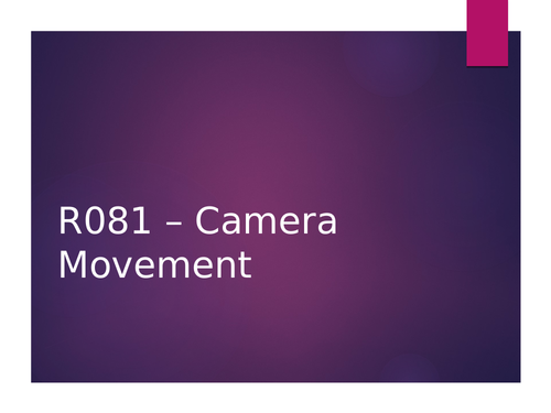 R081 Creative iMedia Camera Movement