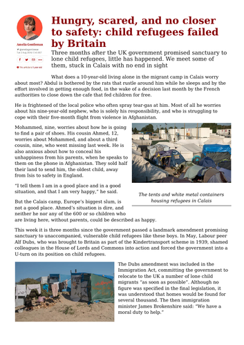 The Arrival by Shaun Tan / Refugees Lessons