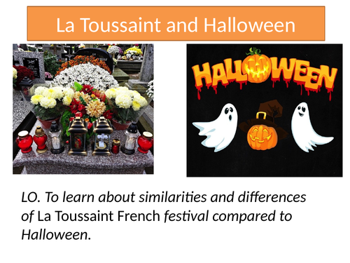 French Toussaint Halloween Lesson with activities