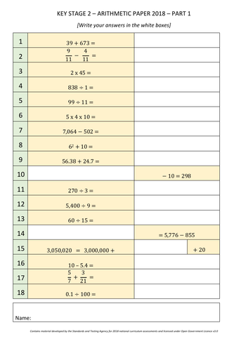 SATS ARITHMETIC CONDENSED