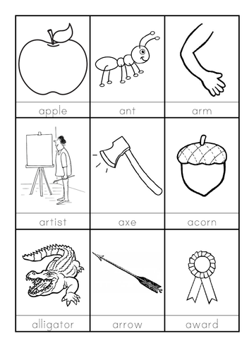 A- words beginning with A flashcards