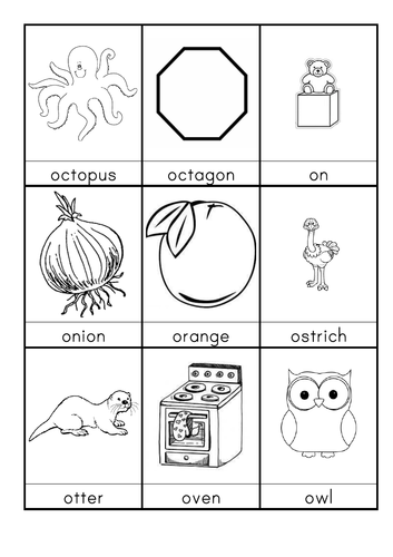 O Words Beginning With O Flashcards Teaching Resources