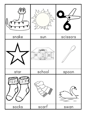 S words beginning with S  Teaching Resources