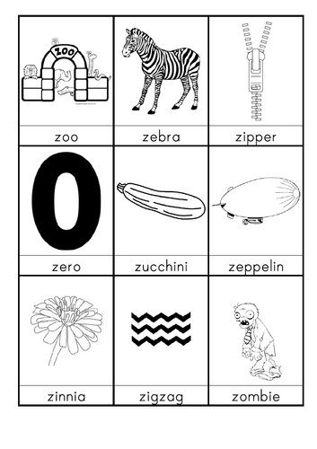 Z Words Beginning With Z Flashcards Teaching Resources