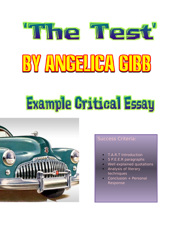 Model Critical Essay, 'The Test' by Angelica Gibbs, National 5/ GCSE/ Higher