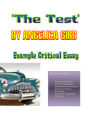 Critical Essay Writing Guide, 'The Test' by Angelica Gibbs, Detailed Plan (national 5, GCSE, Higher)
