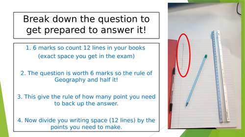 AQA exam question set-up and and case study knowledge with keyword help