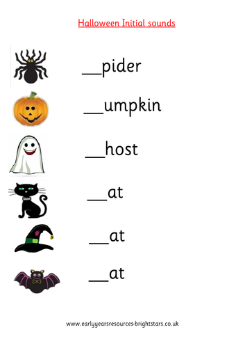 Halloween Initial Sounds - EYFS