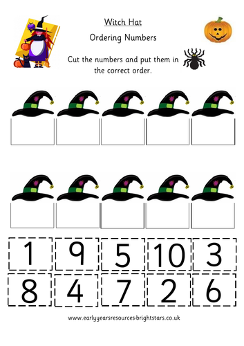 halloween-ordering-numbers-1-10-teaching-resources