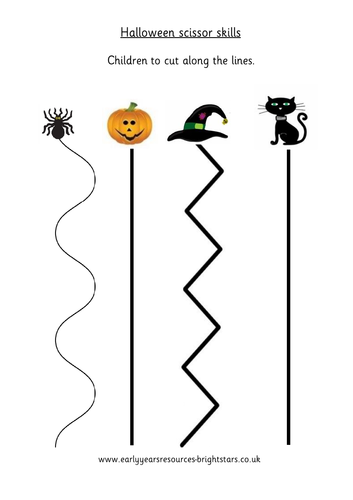 Download Halloween Scissor Skills Activity Teaching Resources