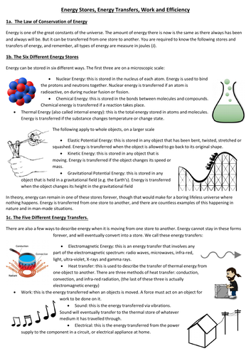 Energy Stores, Transfers, Work & Efficiency